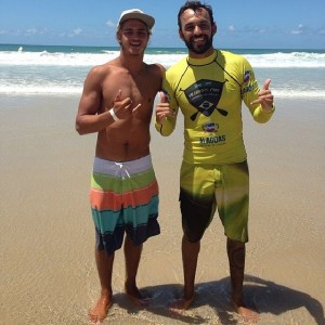 Caio Vaz o campeão do mundial de Sup wave e Hélio Montalvão